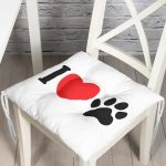 - Pofi-5684-Gorsel - Realhomes I Love Dijital Baskılı Pati İzi Modern Pofuduk Sandalye Minderi Realhomes