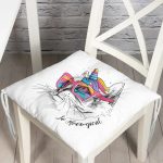 - Pofi-5688-Gorsel - Realhomes  Renkli Gözlüklü Siyah Beyaz Kedi Dijital Baskılı Modern Pofuduk Sandalye Minderi Realhomes