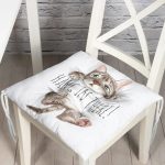 - Pofi-5712-Gorsel - Realhomes  Sevimli Kedi Desenli Dijital Baskılı Modern Pofuduk Sandalye Minderi Realhomes