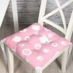 - Pofi-5721-Gorsel - Realhomes  Pembe Zeminli Kedi Suretli Modern Pofuduk Sandalye Minderi Realhomes