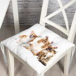 - Pofi-5730-Gorsel - Realhomes Çeşitli Köpek Desenli Dijital Baskılı Modern Pofuduk Sandalye Minderi Realhomes