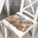 - Pofi-5732-Gorsel - Realhomes Sevimli Kediler Dijital Baskılı Modern Pofuduk Sandalye Minderi Realhomes