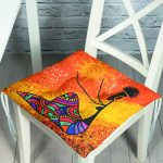 - Pofi-6191-Gorsel - Realhomes Afrika Kadın İllüstrasyon Motifli Dijital Baskılı Modern Pofuduk Sandalye Minderi Realhomes