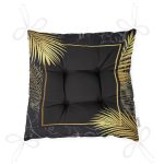 - Pofi-6480-Gorsel-2 - Realhomes Siyah Zeminde Dairesel Geometrik Motifli Dijital Baskılı Modern Pofuduk Sandalye Minderi Realhomes