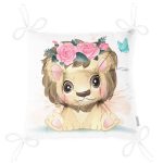 - Pofi-6613-Gorsel-2 - Realhomes Sevimli Yavru Aslan Çocuk Odası Dijital Baskılı Modern Pofuduk Sandalye Minderi Realhomes