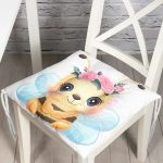 - Pofi-6624-Gorsel - Realhomes Sevimli Arı Çocuk Odası Dijital Baskılı Modern Pofuduk Sandalye Minderi Realhomes