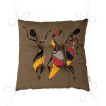 - Pofi-6722-Gorsel-2 - Realhomes Siyah Puanlı Zeminde Yaprak Tasarımı Dijital Baskılı Modern Pofuduk Sandalye Minderi Realhomes