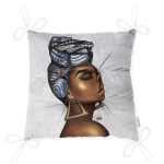 - Pofi-6743-Gorsel-2 - Realhomes Realhomes Gri Zeminde Etnik Afrikan Woman Tasarımlı Pofuduk Sandalye Minderi Realhomes