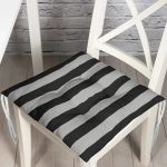 - Pofi-6755-Gorsel - Realhomes Siyah Gri Düz Çizgiler Özel Tasarımlı Modern Pofuduk Sandalye Minderi Realhomes