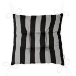 - Pofi-6755-Gorsel-2 - Realhomes Siyah Gri Düz Çizgiler Özel Tasarımlı Modern Pofuduk Sandalye Minderi Realhomes