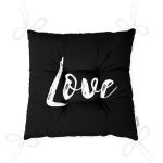 - Pofi-6758-Gorsel-2 - Realhomes  Siyah Zeminde Love Yazılı Modern Pofuduk Sandalye Minderi Realhomes