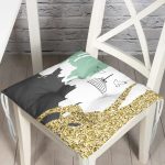 - Pofi-7003-Gorsel - Realhomes Kafes Ve Kuş Motifli Gold Modern Motifler Dijital Baskılı Modern Pofuduk Sandalye Minderi Realhomes