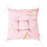 Pembe Zemin Mermer Motifli Dijital Baskılı Modern Pofuduk Sandalye Minderi Realhomes