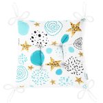 - Pofi-7017-Gorsel-2 - Realhomes Beyaz Zeminde Mavi Puan Gold Yıldızlı Dijital Baskılı Modern Pofuduk Sandalye Minderi Realhomes