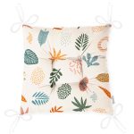 - Pofi-7020-Gorsel-2 - Realhomes Ekru Zeminli Yaprak Motifler Dijital Baskılı Modern Pofuduk Sandalye Minderi Realhomes