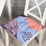 - Pofi-7026-Gorsel - Realhomes  Soyut Rengarenk Zeminde Bohem Çiçek Motifli Dijital Baskılı Modern Pofuduk Sandalye Minderi Realhomes