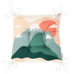 Renkli Dağ Motifli Dijital Baskılı Modern Pofuduk Sandalye Minderi Realhomes