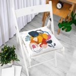 - Pofi-7058-Gorsel-1 - Realhomes  Onedraw Çizimli Geometrik Desen Dijital Baskılı Modern Pofuduk Sandalye Minderi Realhomes