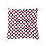 Bordo Lacivert Puantiyeli Dijital Baskılı Modern Pofuduk Sandalye Minderi Realhomes