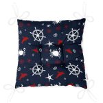 - Pofi-7101-Gorsel-2 - Realhomes Lacivert Zeminli Renkli Yunus Desenli Dijital Baskılı Modern Pofuduk Sandalye Minderi Realhomes