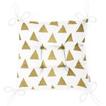 - Pofi-7124-Gorsel-2 - Realhomes Beyaz Zeminde Gold Üçgen Detaylı Dijital Baskılı Modern Pofuduk Sandalye Minderi Realhomes