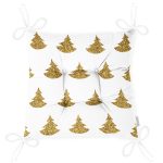 - Pofi-7142-Gorsel-2 - Realhomes Beyaz Zeminde Gold Renkli Çam Ağacı Desenli Dijital Baskılı Modern Pofuduk Sandalye Minderi Realhomes