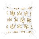- Pofi-7145-Gorsel-2 - Realhomes Beyaz Zeminde Gold Renkli Kar Tanesi Desenli Dijital Baskılı Modern Pofuduk Sandalye Minderi Realhomes