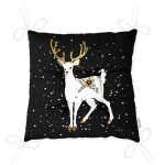 - Pofi-7146-Gorsel-2 - Realhomes Siyah Zeminde Geyik Desenli Dijital Baskılı Modern Pofuduk Sandalye Minderi Realhomes