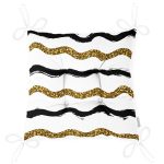 - Pofi-7153-Gorsel-2 - Realhomes Beyaz Zemin Üzerinde Gold Ve Siyah Renkli Çizgiler Dijital Baskılı Modern Pofuduk Sandalye Minderi Realhomes