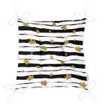 - Pofi-7164-Gorsel-2 - Realhomes Siyah Beyaz Zeminli Gold Yaprak Desenli Dijital Baskılı Modern Pofuduk Sandalye Minderi Realhomes