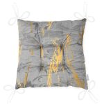 - Pofi-7193-Gorsel-2 - Realhomes Antrasit Zemin Üzerinde Gold Detaylı Çizim Desenli Dijital Baskılı Modern Pofuduk Sandalye Minderi Realhomes