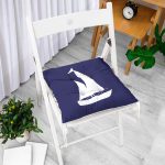 - Pofi-7201-Gorsel-1 - Realhomes  Lacivert Zeminli Yelken Desenli Dijital Baskılı Modern Pofuduk Sandalye Minderi Realhomes