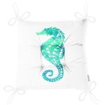 - Pofi-7231-Gorsel-2 - Realhomes Beyaz Zeminde Yeşil Renkli Deniz Atı Desenli Dijital Baskılı Modern Pofuduk Sandalye Minderi Realhomes