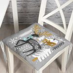 - Pofi-7240-Gorsel - Realhomes Gri Zeminde Geyik Desenli Dijital Baskılı Modern Pofuduk Sandalye Minderi Realhomes