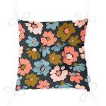 - Pofi-7255-Gorsel-2 - Realhomes Siyah Zemin Üzerinde Rengarenk Çiçek Desenli Dijital Baskılı Modern Pofuduk Sandalye Minderi Realhomes