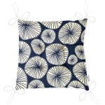 Renkli Zemin Üzerinde Onedraw Çizimli Limon Dijital Baskılı Modern Pofuduk Sandalye Minderi Realhomes