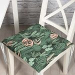 - Pofi-7271-Gorsel - Realhomes  Siyah Zemin Üzerinde Rengarenk Çiçek Desenli Dijital Baskılı Modern Pofuduk Sandalye Minderi Realhomes