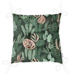 - Pofi-7271-Gorsel-2 - Realhomes  Siyah Zemin Üzerinde Rengarenk Çiçek Desenli Dijital Baskılı Modern Pofuduk Sandalye Minderi Realhomes