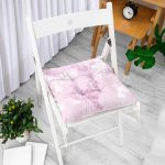 - Pofi-7272-Gorsel-1 - Realhomes  Pembe Zemin Üzerinde Sarmaşık Desenli Dijital Baskılı Modern Pofuduk Sandalye Minderi Realhomes