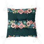 - Pofi-7280-Gorsel-2 - Realhomes  Rengarenk Zemin Üzerinde Çiçek Desenli Dijital Baskılı Modern Pofuduk Sandalye Minderi Realhomes