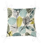 - Pofi-7287-Gorsel-2 - Realhomes Beyaz Zemin Üzerinde Yaprak Desenli Dijital Baskılı Modern Pofuduk Sandalye Minderi Realhomes