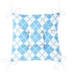 - Pofi-7317-Gorsel-2 - Realhomes  Mavi Zemin Üzerinde Kare Desenli Dijital Baskılı Modern Pofuduk Sandalye Minderi Realhomes