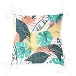 - Pofi-7323-Gorsel-2 - Realhomes Beyaz Zemin Üzerinde Renkli Yaprak Desenli Dijital Baskılı Modern Pofuduk Sandalye Minderi Realhomes