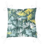 - Pofi-7325-Gorsel-2 - Realhomes Renkli Zemin Üzerinde Onedraw Çizimli Yaprak Motifli Dijital Baskılı Modern Pofuduk Sandalye Minderi Realhomes