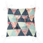 - Pofi-7329-Gorsel-2 - Realhomes  Renkli Zemin Üzerinde Üçgen Desenli Dijital Baskılı Modern Pofuduk Sandalye Minderi Realhomes