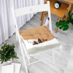 - Pofi-7341-Gorsel-1 - Realhomes  Beyaz Zeminde Çam Ağacı Desenli Dijital Baskılı Modern Pofuduk Sandalye Minderi Realhomes