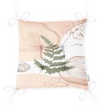 Pastel Renkli Yaprak Motifli Dijital Baskılı Modern Pofuduk Sandalye Minderi Realhomes