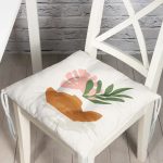 - Pofi-7357-Gorsel - Realhomes Pastel Renkli Zemin Üzerinde Onedraw Çizimli Dijital Baskılı Modern Pofuduk Sandalye Minderi Realhomes