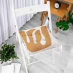 - Pofi-7383-Gorsel-1 - Realhomes Renkli Zemin Üzerinde Onedraw Çizimli Yaprak Motifli Dijital Baskılı Modern Pofuduk Sandalye Minderi Realhomes