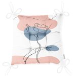 - Pofi-7424-Gorsel-2 - Realhomes  Beyaz Zeminde Onedraw Çizimli Gül Motifli Dijital Baskılı Modern Pofuduk Sandalye Minderi Realhomes